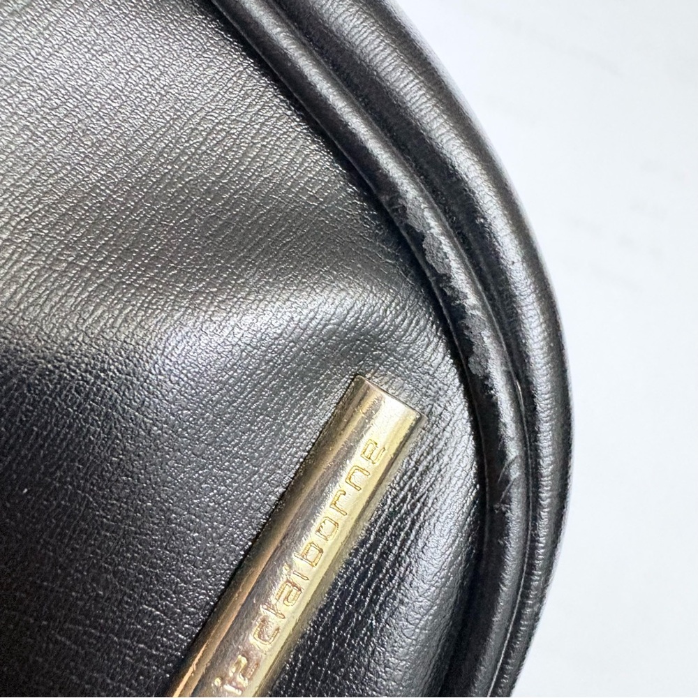 VTG Liz Claiborne Saddle Like Black Leather Crossbody bag Sz Small - Picture 10 of 13